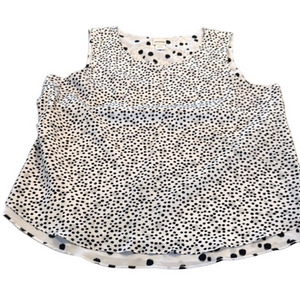 Chicos Black and White Polka Dot Sleeveless Top Large